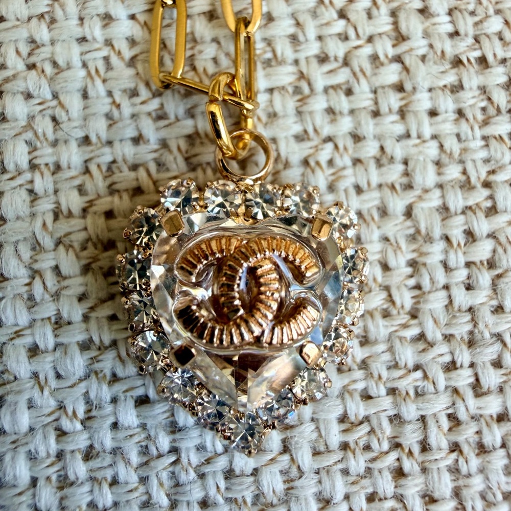 Gold and Silver Heart Pendant Necklace